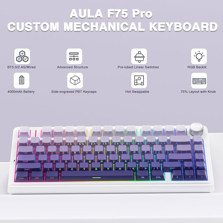 AULA F75 PRO WHITE GRADIENT PURPLE